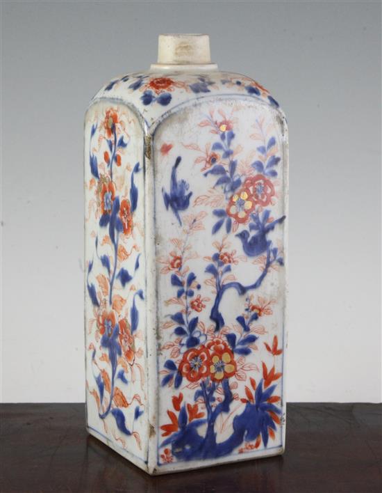 A Japanese Arita square tea canister, c.1700, 26cm